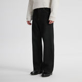 14oz DESIZED SELVEDGE RAW WIDE-LEG JEANS-INDIGO