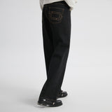 14oz DESIZED SELVEDGE RAW WIDE-LEG JEANS-INDIGO