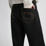 14oz DESIZED SELVEDGE RAW WIDE-LEG JEANS-INDIGO