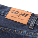 14oz DESIZED SELVEDGE RAW WIDE-LEG JEANS-NAVY