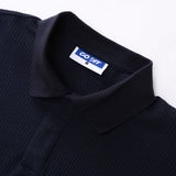 TEXTURED WAFFLE-KNIT SHORT-SLEEVE POLO