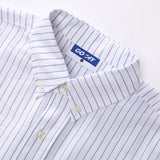 BLUE PINSTRIPE SHORT-SLEEVE BUTTON-UP SHIRT