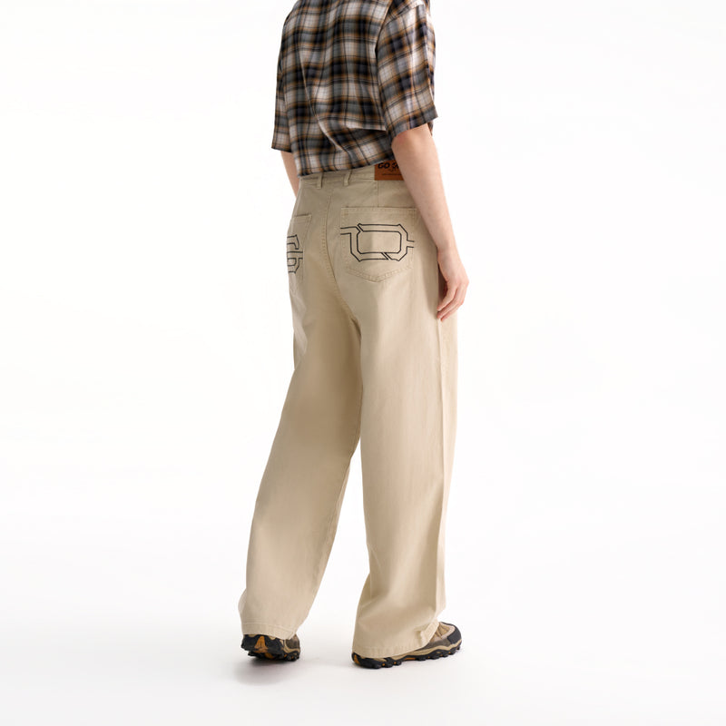 WIDE STRAIGHT-LEG CASUAL PANTS