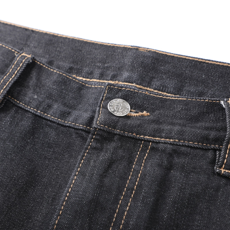 14oz DESIZED SELVEDGE RAW WIDE-LEG JEANS-INDIGO