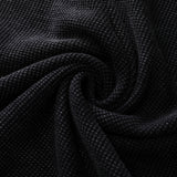 BOXY WAFFLE KNIT RAGLAN RELAXED T-SHIRT (Black)