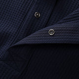 TEXTURED WAFFLE-KNIT SHORT-SLEEVE POLO